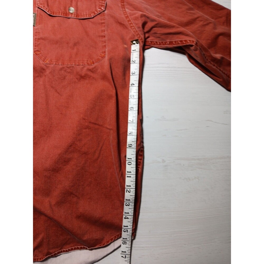 Columbia XCO short-sleeved cotton shirt mens size Large Burnt Orange Rust Color - Picture 14 of 16